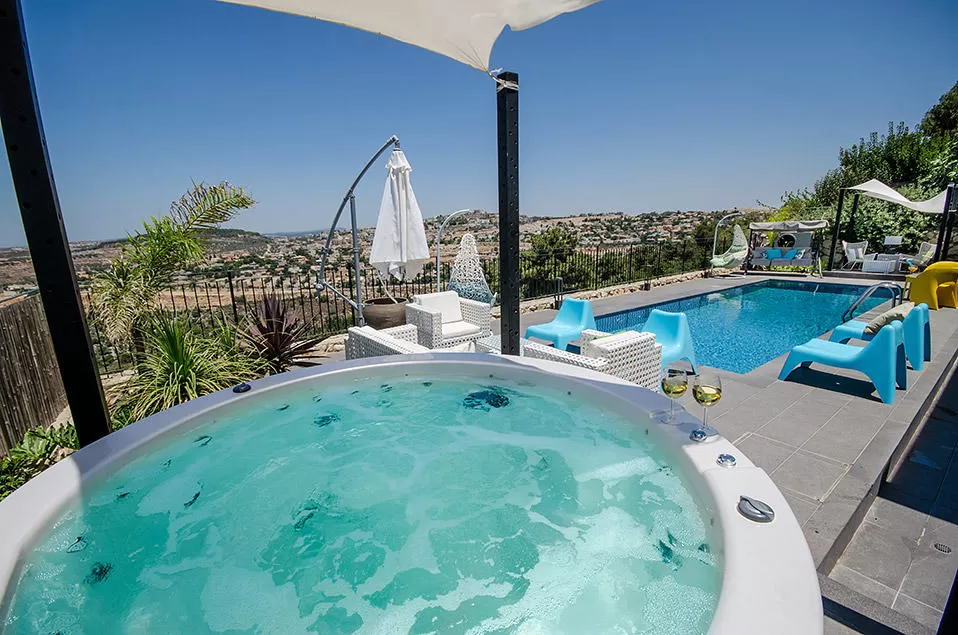 Another view of the indoor jacuzzi spa and pool - The 50's, Kfar Varedim, Western Galilee