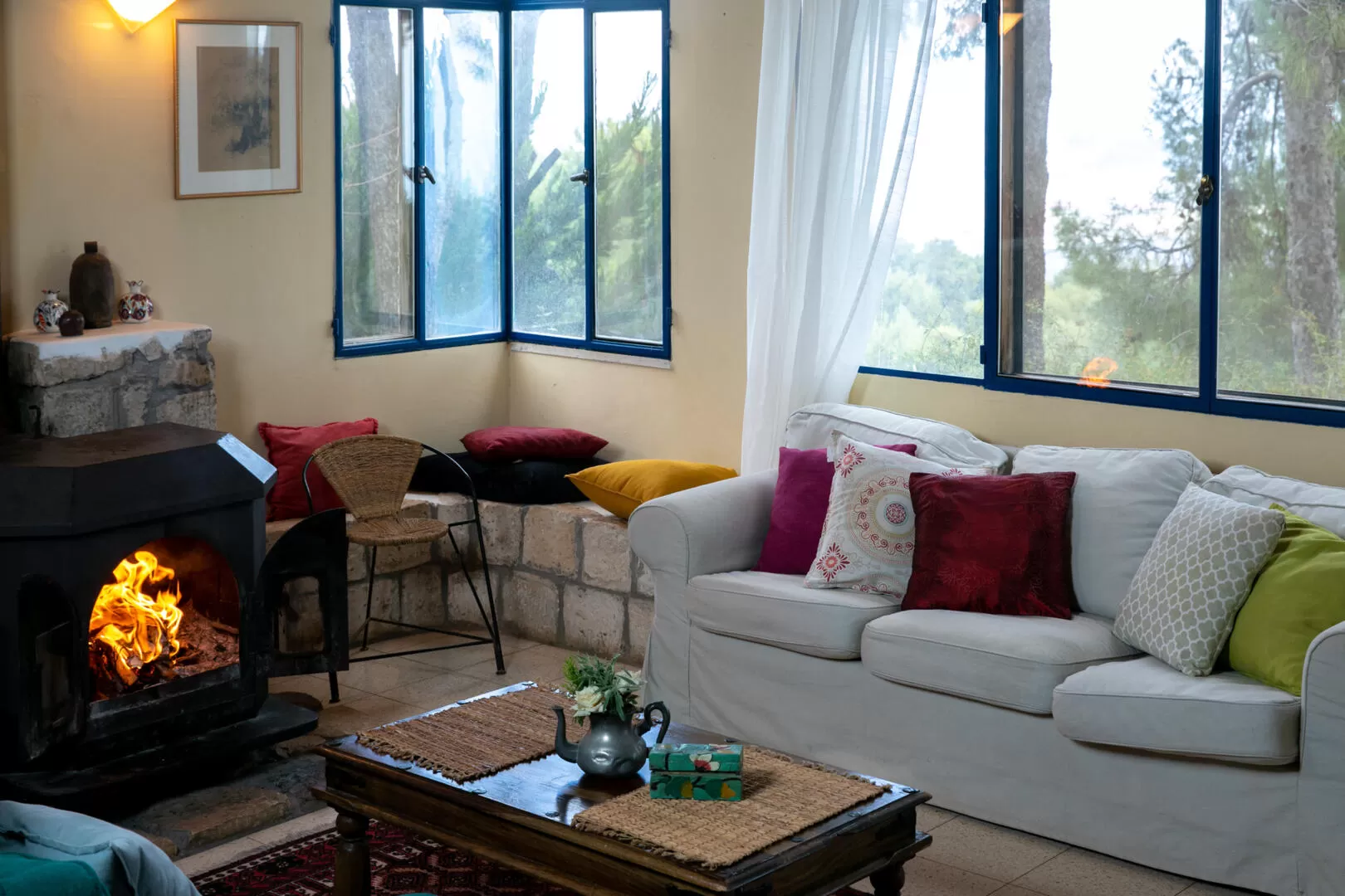 In the winter, the villa's treat is the huge and cozy fireplace that you will enjoy lying next to when it's wintery and cold outside - Villa View, Upper Galilee