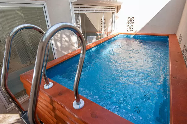 This is the private pool of an antique suite, it is also heated and covered - Ahuzat Eden's, Had Nes, The Golan Heights and the Hermon