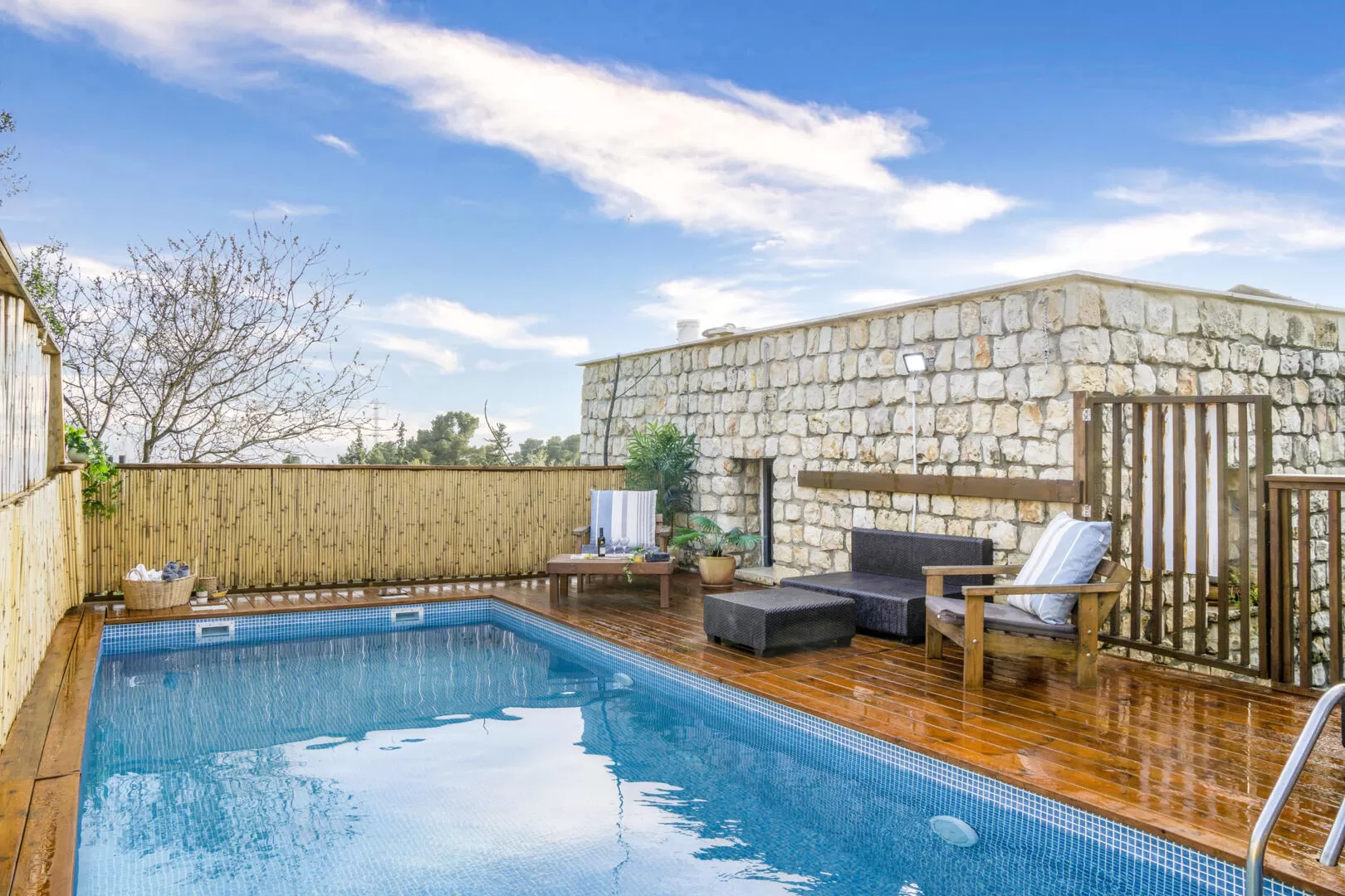 The pool is 8x3 meters in size, 140 cm deep - Villa Ahava Galilit, Amirim, Upper Galilee