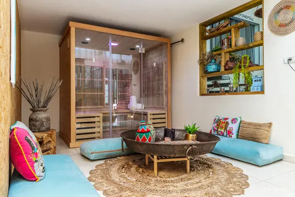 There are various spa facilities here, such as this private heated pool in the downstairs spa area - Li Yam Spa Suite, Yanuch-Jeth, Western Galilee