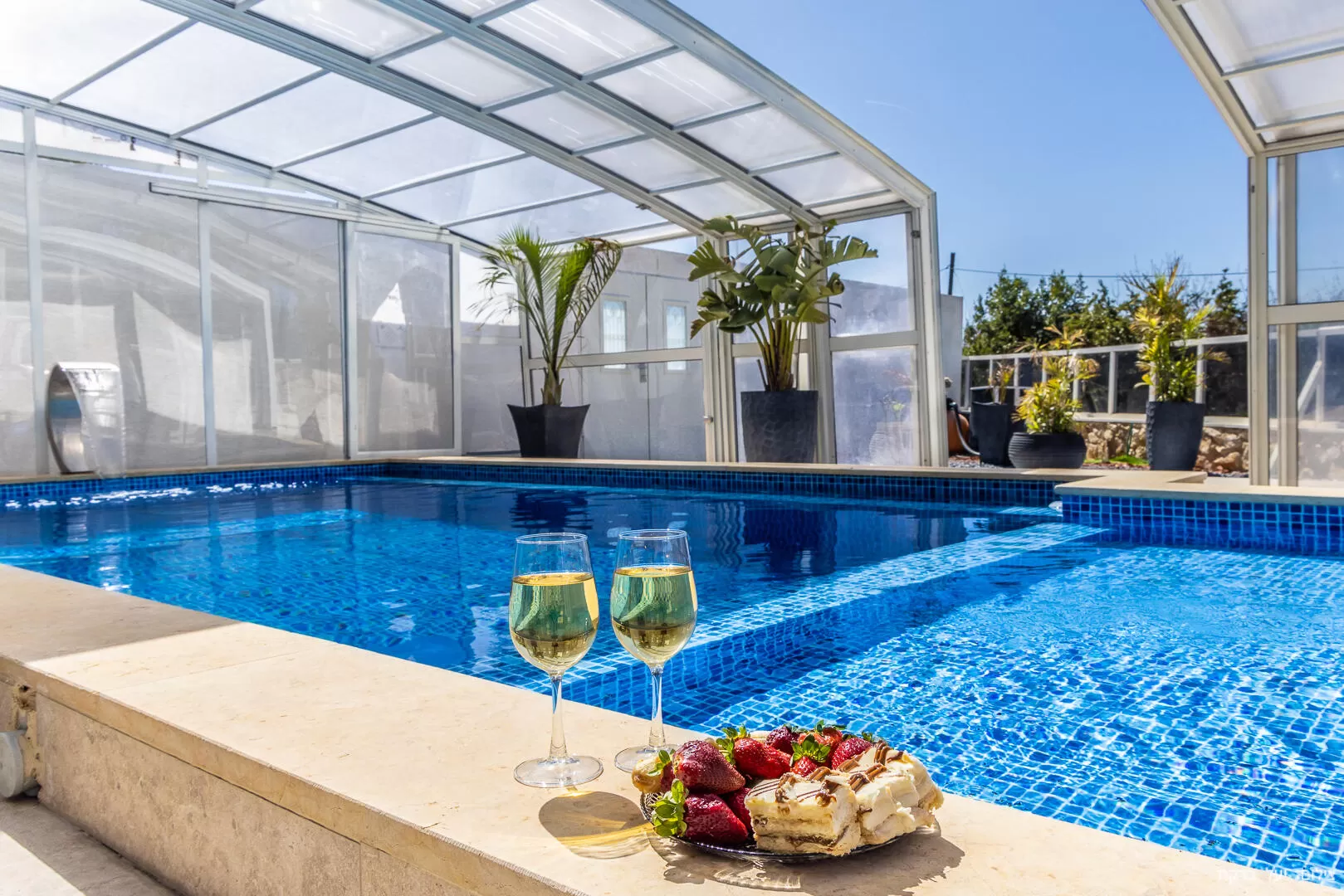 A luxury suite for couples with a private heated indoor pool facing a spectacular view - Gold Rich Suite couples only, Even Menahem, Western Galilee