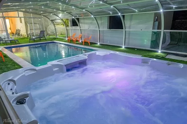 Private outdoor complex with a large pool and spa jacuzzi - Shalvat Anhal, Safsufa - Kfar Hoshan, Upper Galilee
