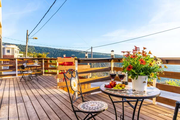 A spectacular view can be seen from the balcony - Sunset, Ein Kaniya, The Golan Heights and the Hermon
