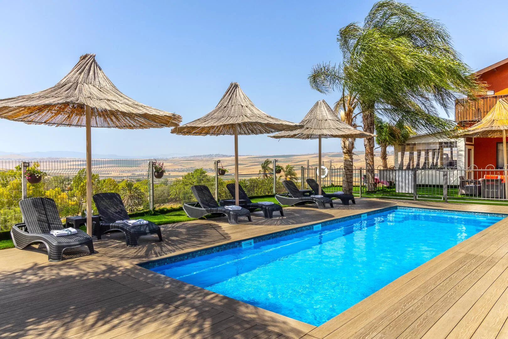 A large pool, refreshing and inviting, and has a safety fence for children - Tropican, Yavnal, Sea of Galilee Area