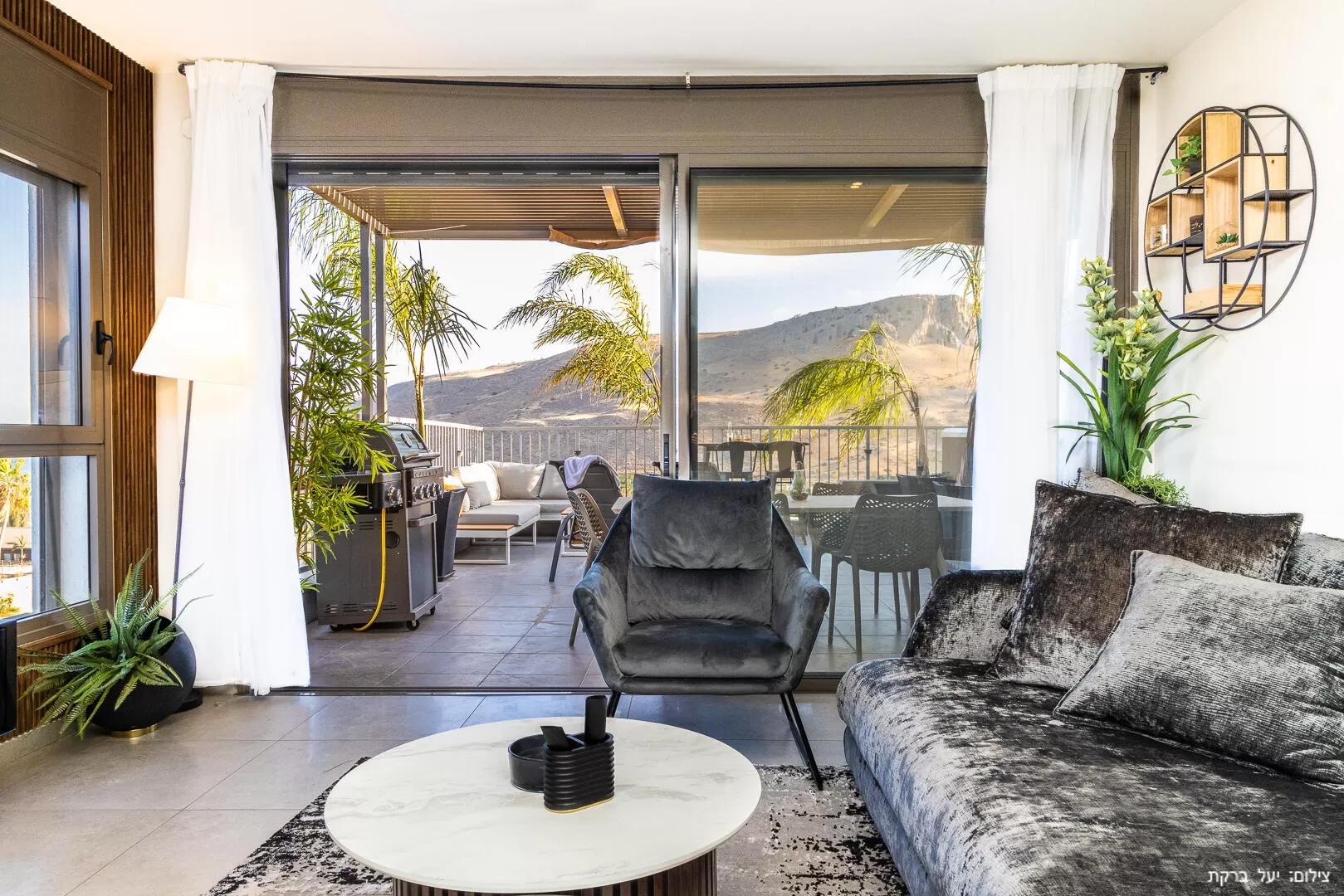 Direct exit to the balcony from the living room - Nof Harbel Boutique Suite, Migdal, Sea of Galilee Area