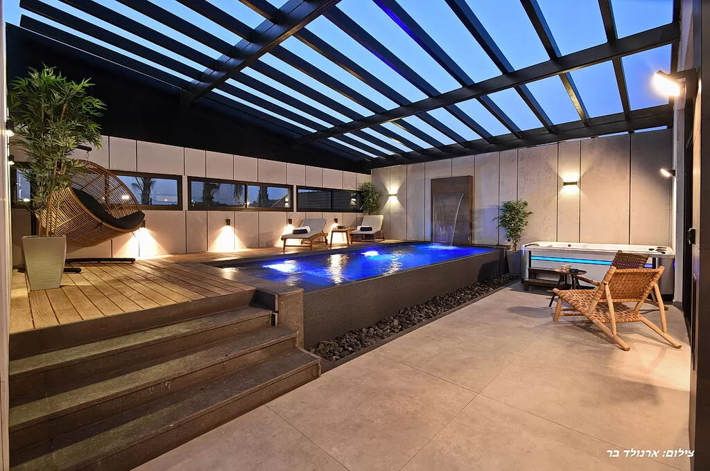 Evening lighting for bathing every hour - Emerald Suite, Dalton, Upper Galilee
