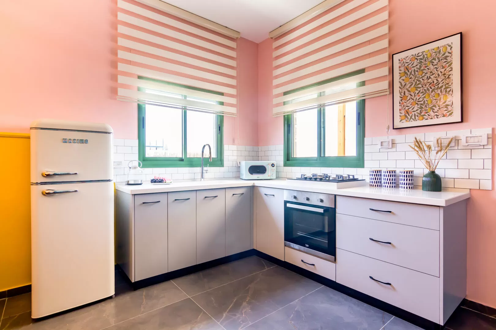 The kitchen in Boutique 2 is equipped for convenient cooking - Boutique Lasadot, Sde Zvi, Northern Negev
