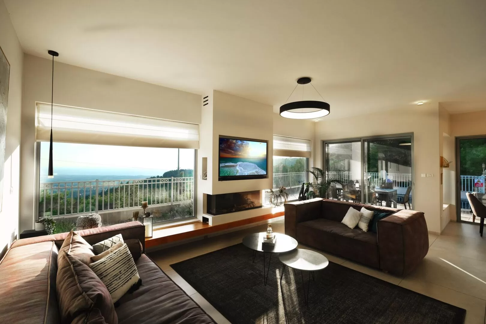 Spacious living room with large window - Alon Hagalil, Hanita, Western Galilee