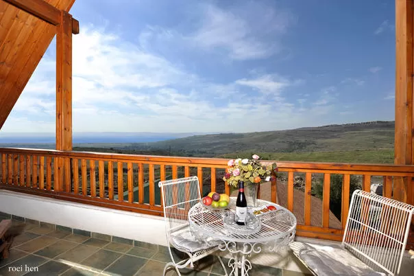 From the balconies here you can look out towards the shores of the Sea of Galilee and the mountains that surround it - Anicha, The Golan Heights and the Hermon