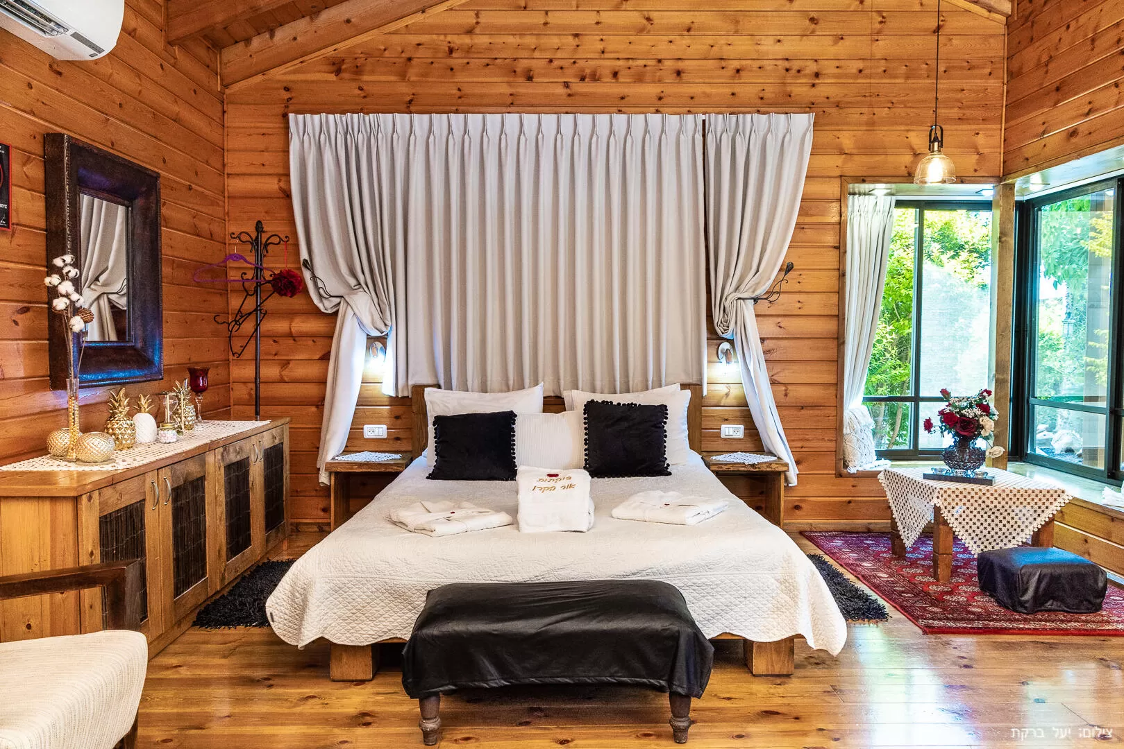 The foundation cabin is built entirely of wood - Or Hakeren, Had Nes, The Golan Heights and the Hermon