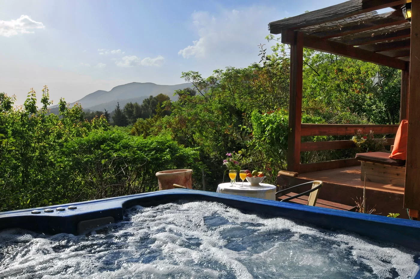 A pampering cabin with a spa jacuzzi and a heated pool in complete privacy - Ahava Galilit Biktat Oranim, Amirim, Upper Galilee